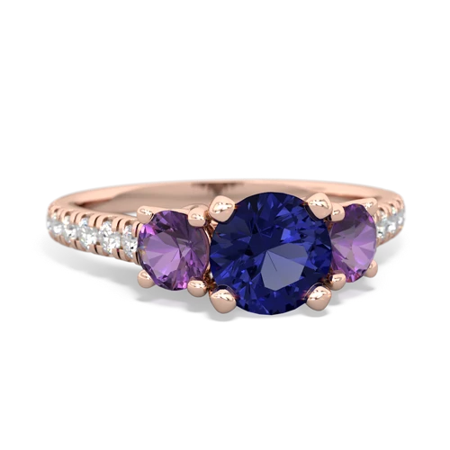 lab sapphire-amethyst trellis pave ring