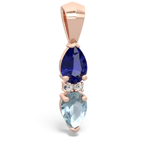 lab sapphire-aquamarine bowtie pendant