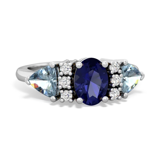 lab sapphire-aquamarine timeless ring