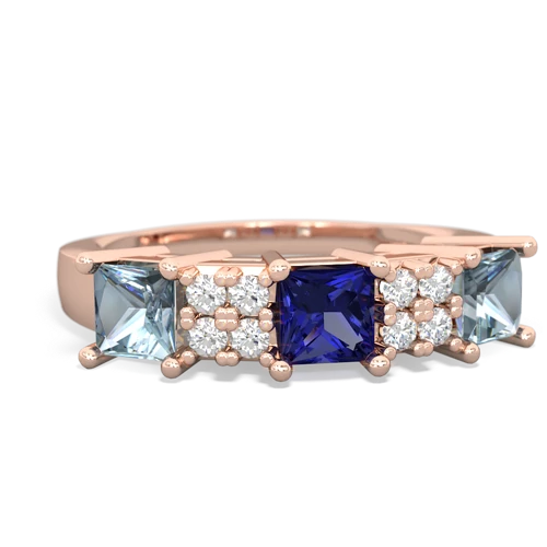 lab sapphire-aquamarine timeless ring