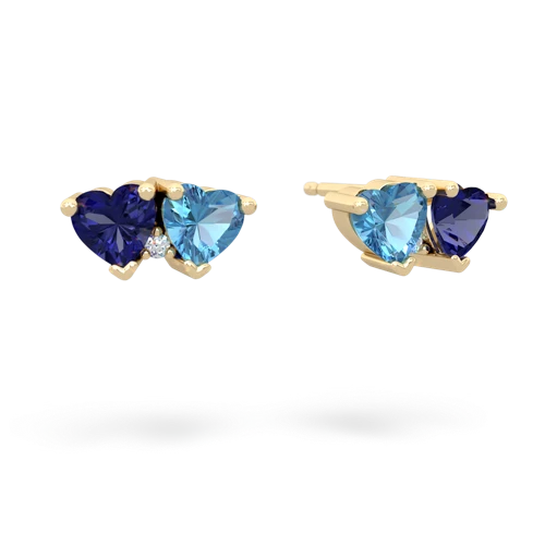 lab sapphire-blue topaz  earrings