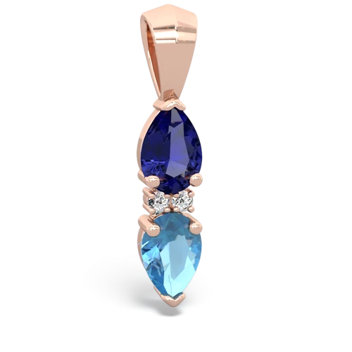 lab sapphire-blue topaz bowtie pendant