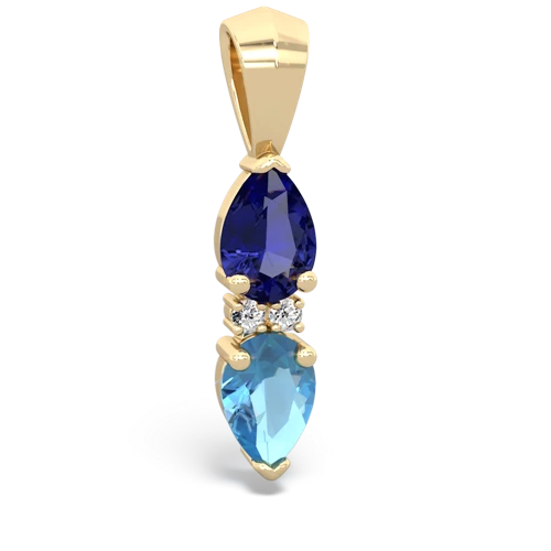 lab sapphire-blue topaz bowtie pendant