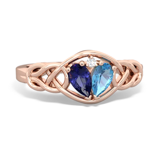 lab sapphire-blue topaz celtic knot ring