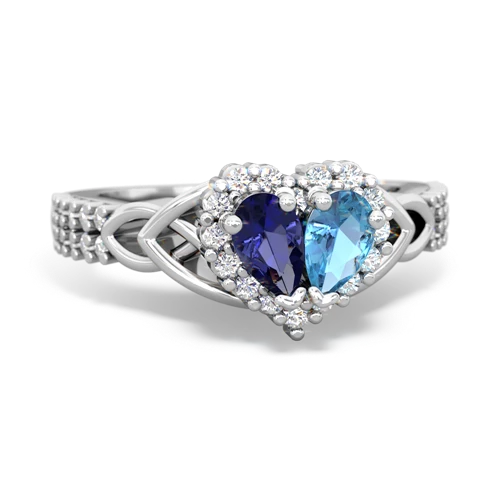 lab sapphire-blue topaz keepsake engagement ring