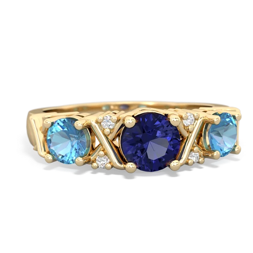 lab sapphire-blue topaz timeless ring