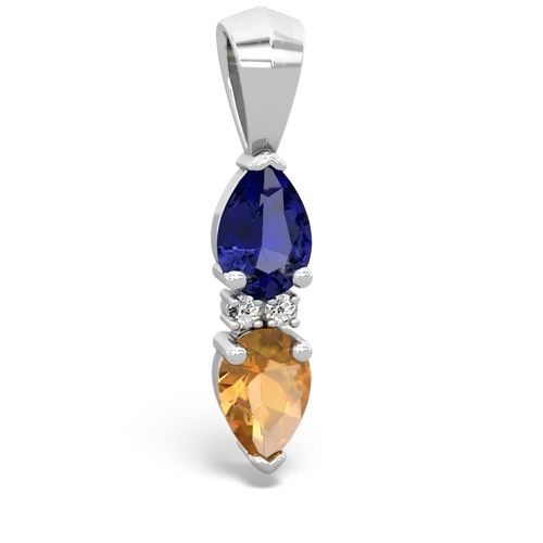 lab sapphire-citrine bowtie pendant