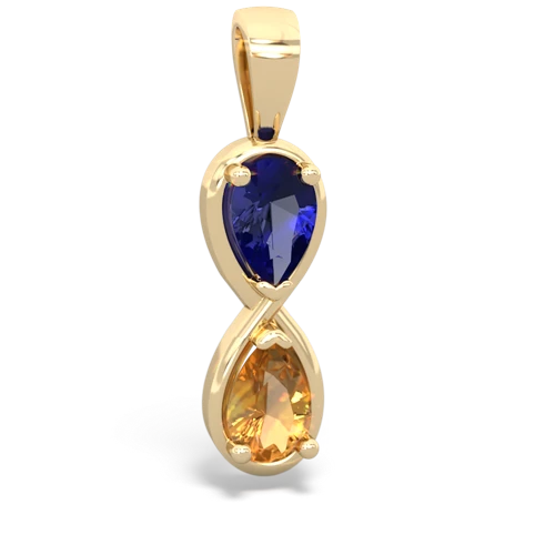 lab sapphire-citrine infinity pendant