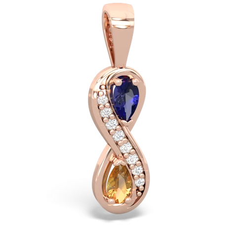 lab sapphire-citrine keepsake infinity pendant