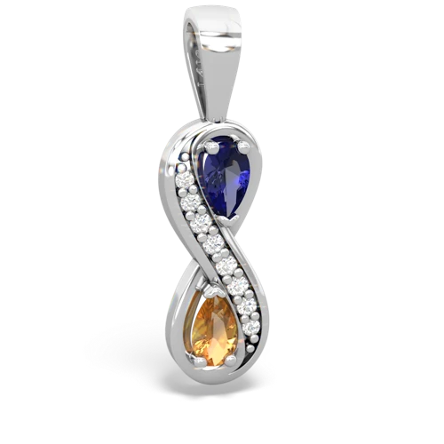 lab sapphire-citrine keepsake infinity pendant