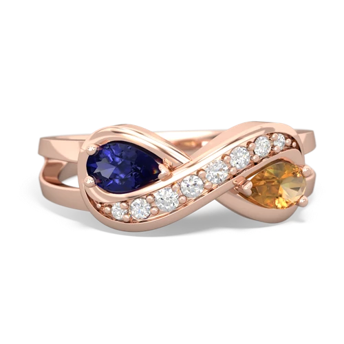 lab sapphire-citrine diamond infinity ring