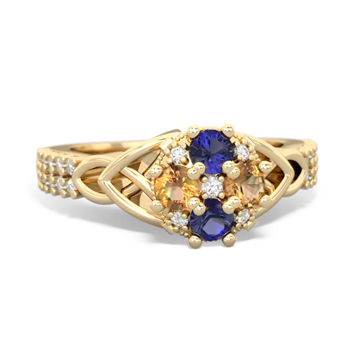 lab sapphire-citrine engagement ring