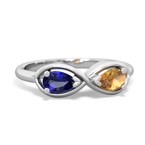 lab sapphire-citrine infinity ring