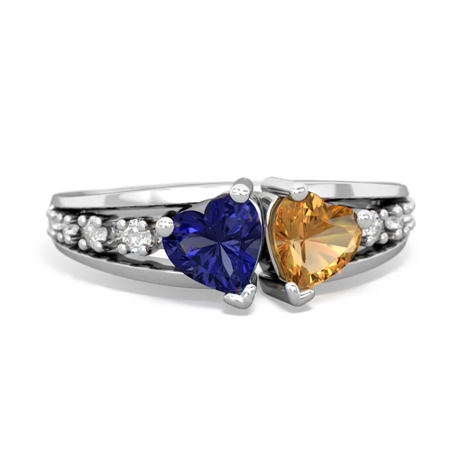 lab sapphire-citrine modern ring