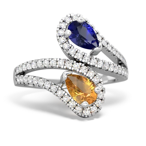 lab sapphire-citrine pave swirls ring