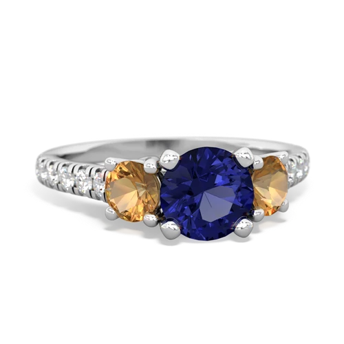 lab sapphire-citrine trellis pave ring