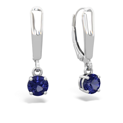 lab sapphire lever-back earrings