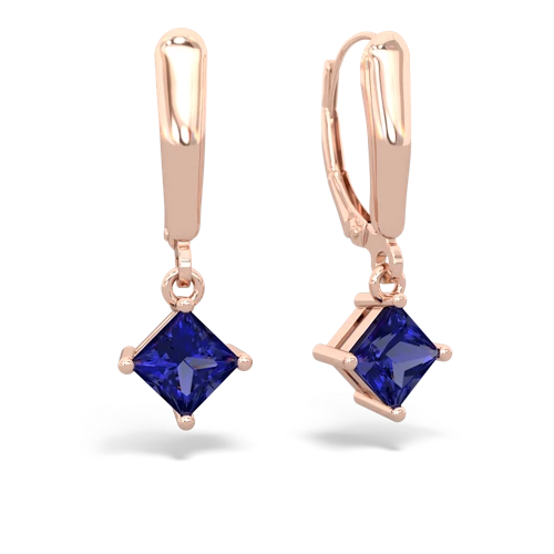 lab sapphire lever-back earrings