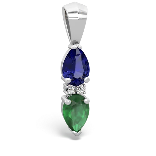 lab sapphire-emerald bowtie pendant