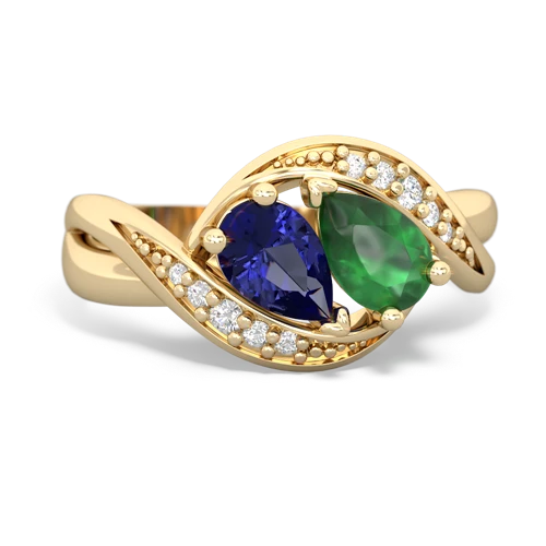 lab sapphire-emerald keepsake curls ring