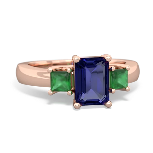 lab sapphire-emerald timeless ring