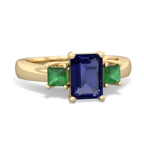 lab sapphire-emerald timeless ring