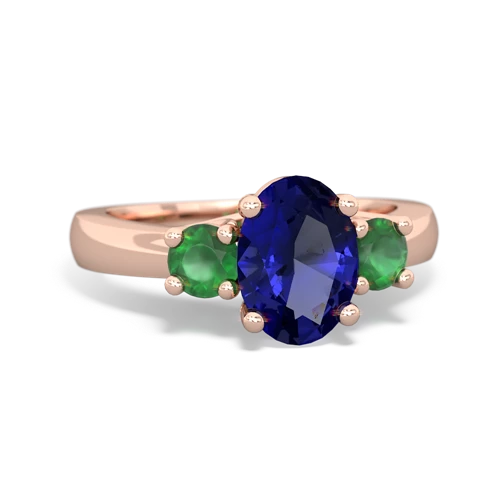 lab sapphire-emerald timeless ring