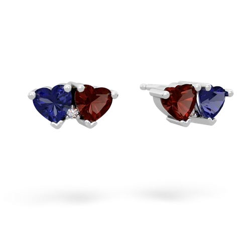 lab sapphire-garnet  earrings