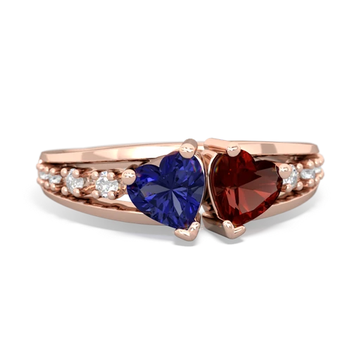 lab sapphire-garnet modern ring