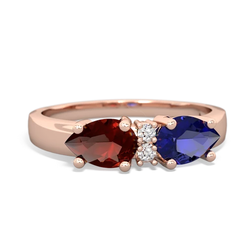 lab sapphire-garnet timeless ring