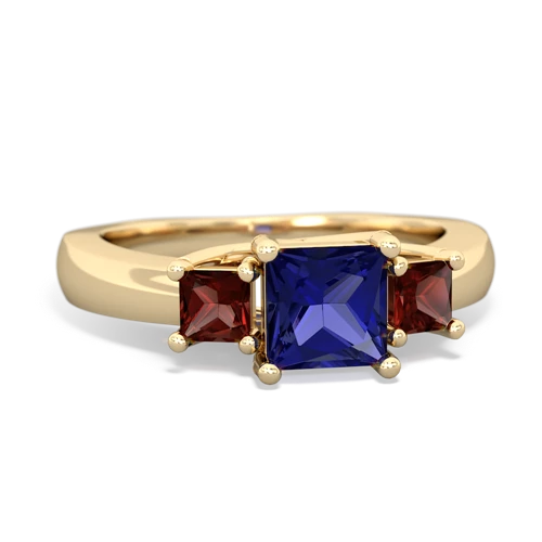 lab sapphire-garnet timeless ring