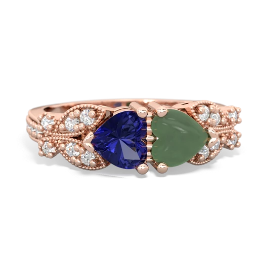 lab sapphire-jade keepsake butterfly ring