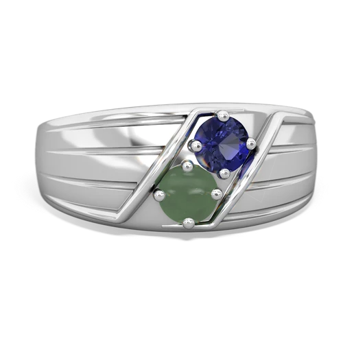 lab sapphire-jade mens ring