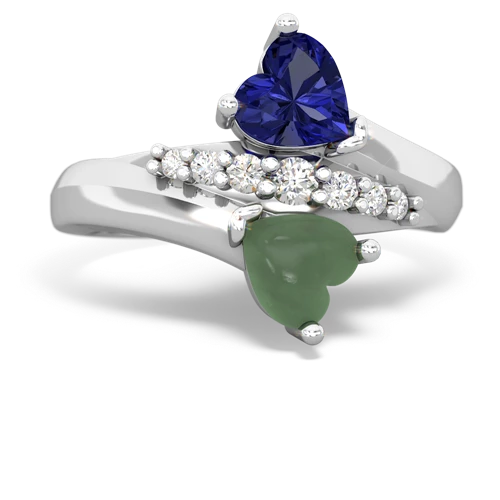 lab sapphire-jade modern ring