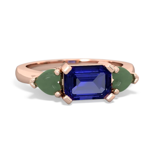 lab sapphire-jade timeless ring