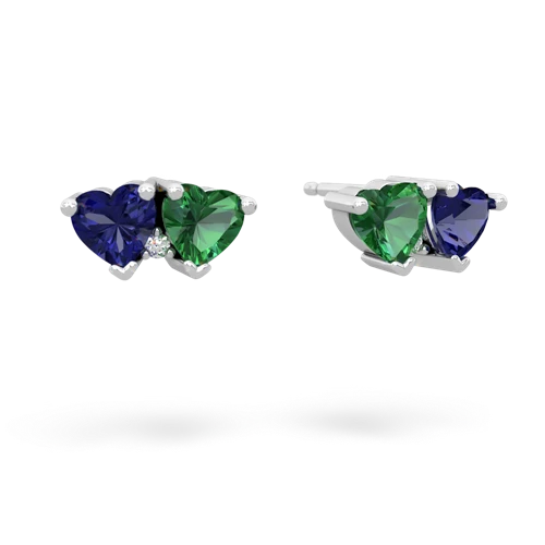 lab sapphire-lab emerald  earrings