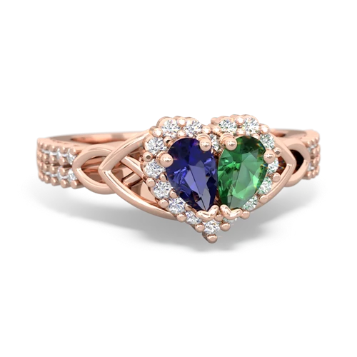 lab sapphire-lab emerald keepsake engagement ring