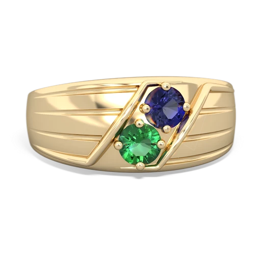 lab sapphire-lab emerald mens ring