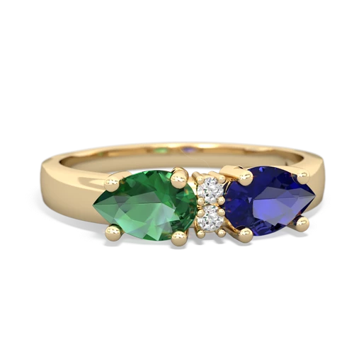 lab sapphire-lab emerald timeless ring