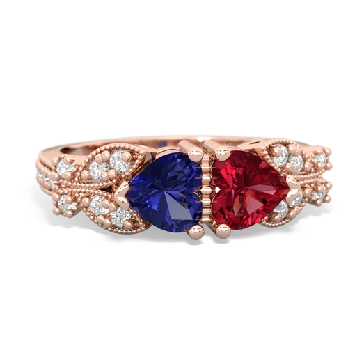 lab sapphire-lab ruby keepsake butterfly ring