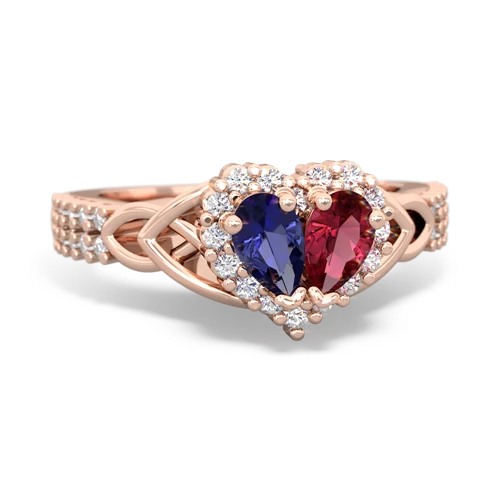 lab sapphire-lab ruby keepsake engagement ring