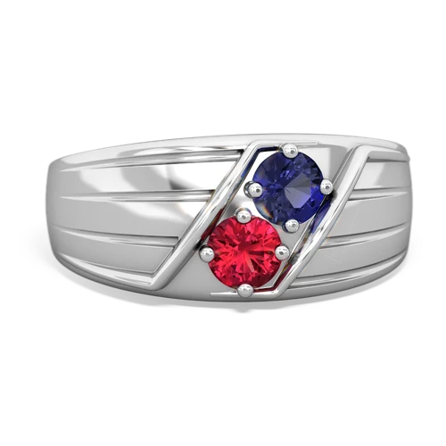 lab sapphire-lab ruby mens ring