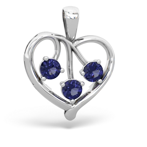 aquamarine-blue topaz love heart pendant