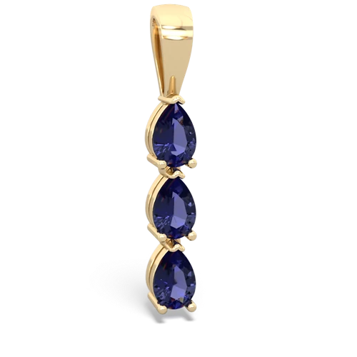 aquamarine-lab sapphire three stone pendant