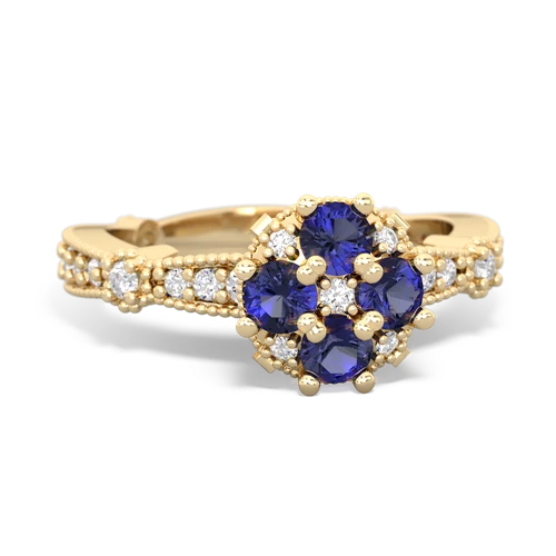 lab sapphire-lab sapphire art deco engagement ring