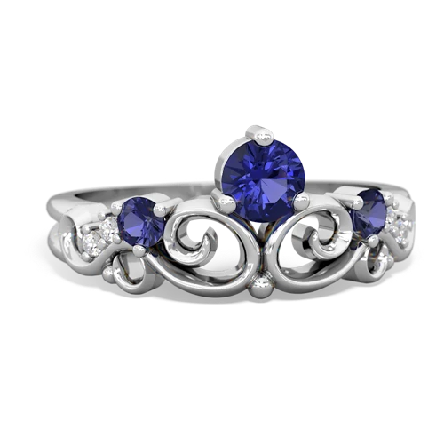 opal-lab sapphire crown keepsake ring