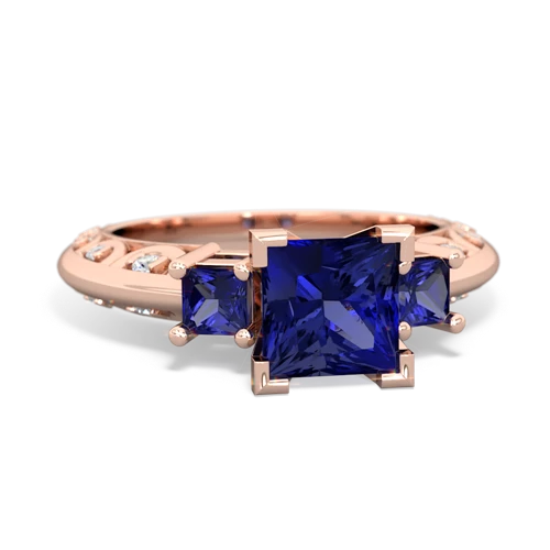 lab sapphire-onyx engagement ring