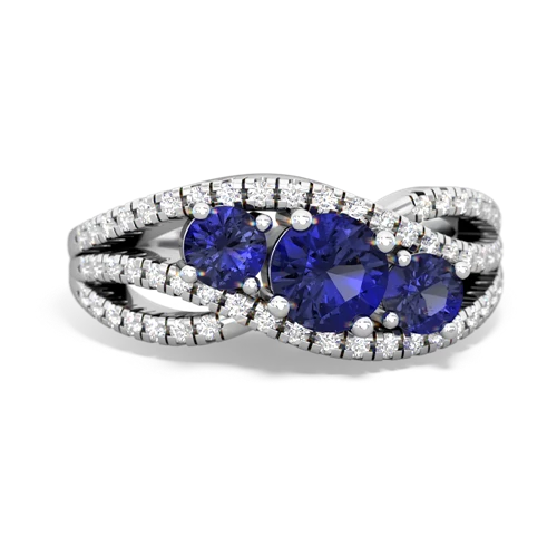 lab sapphire-lab sapphire three stone pave ring