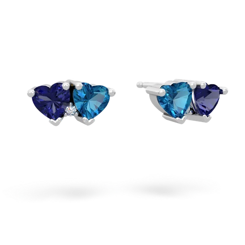 lab sapphire-london topaz  earrings