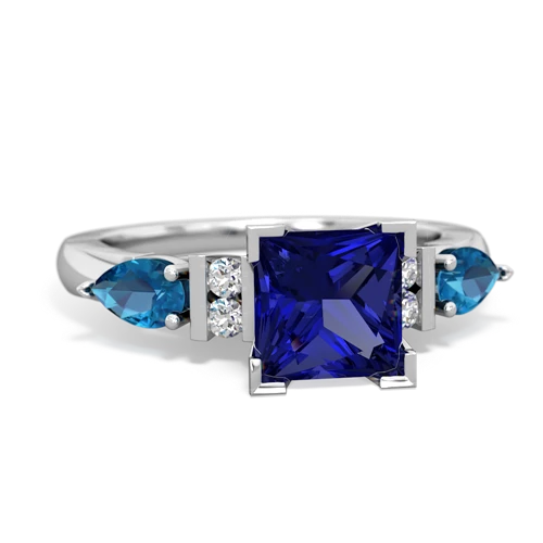 lab sapphire-london topaz engagement ring